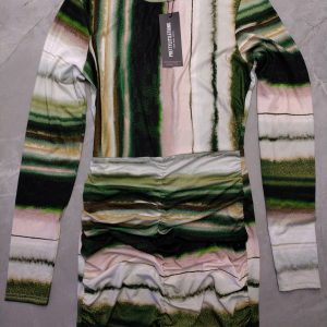 High Neck Rushed Skirt Dress