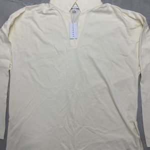 Cream Long Sleeve Polo Shirt