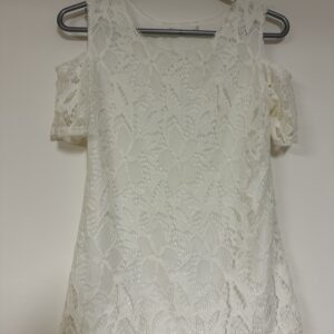 Lace Short Sleeve Cutout Cold-Shoulder Top