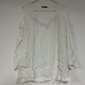 White Cut-Out Shoulder Blouse