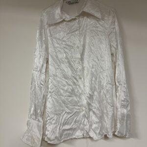 Long Sleeve Satin Effect Button Down Top