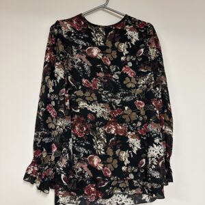 Floral Print Ruffle Blouse