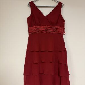 Chiffon Tiered Dress with Satin Belt
