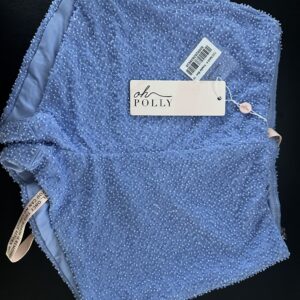 Embellished High Waist Hot Pant Shorts in Powder Blue