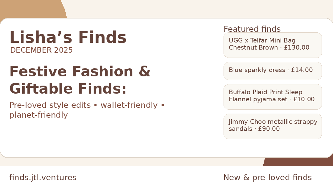Festive Fashion & Giftable Finds: Sparkle, Cosy Sets and Statement Accessories
