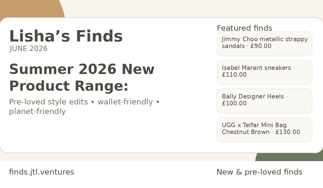 Summer 2026 New Product Range: Designer Shoes, Statement Bags and Pre-Loved Outfit Picks