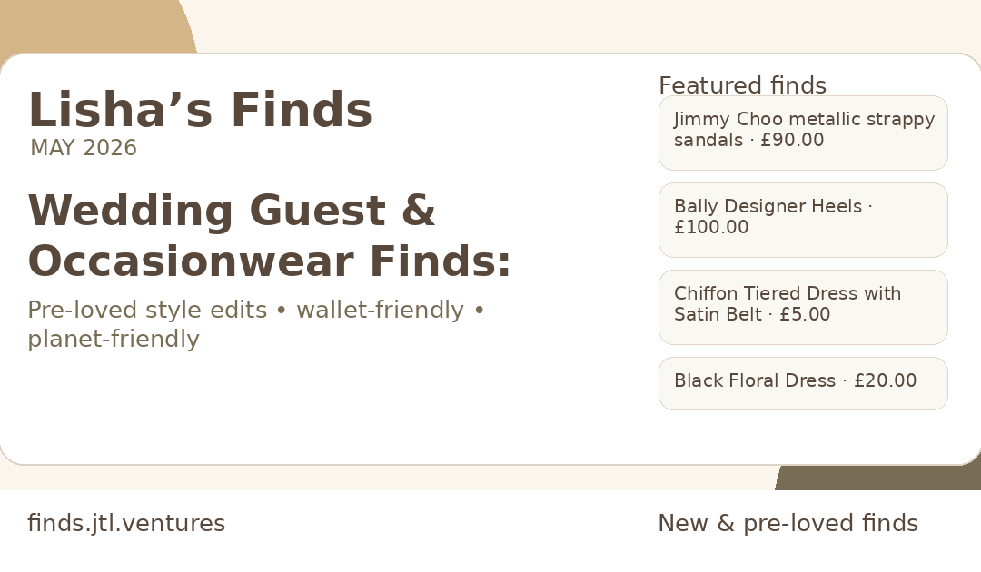 Wedding Guest & Occasionwear Finds: Pre-Loved Dresses, Heels and Metallic Sandals