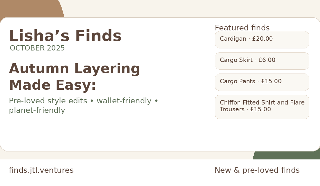 Autumn Layering Made Easy: Pre-Loved Cardigans, Cargos & Transitional Finds