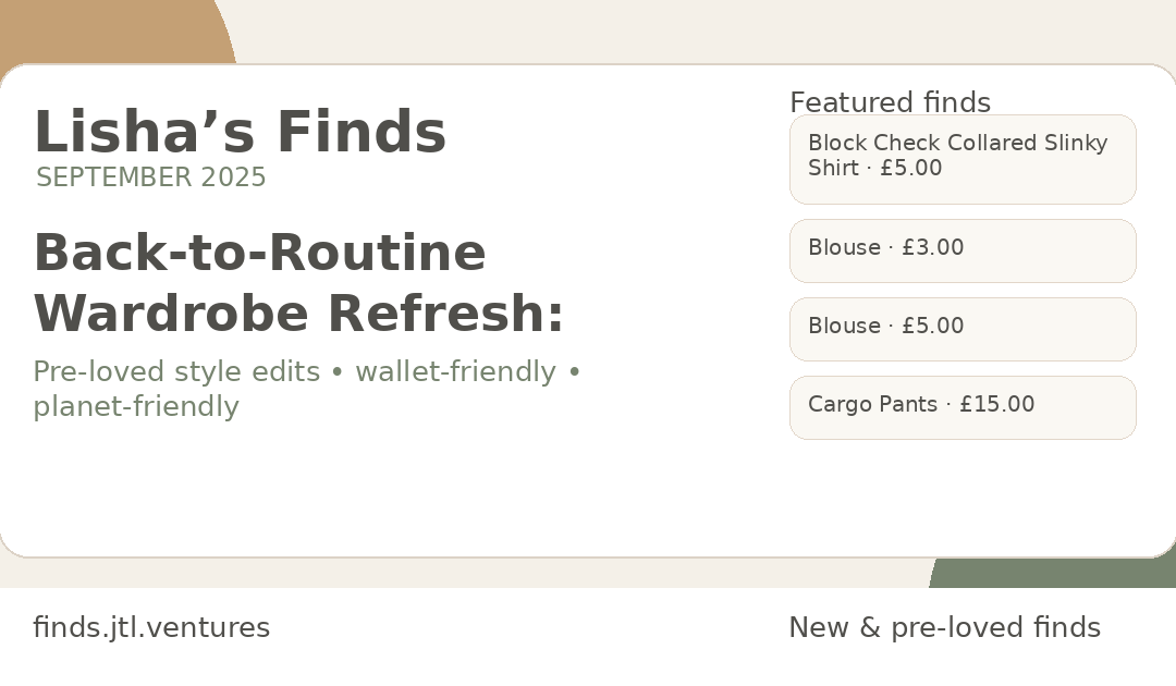 Back-to-Routine Wardrobe Refresh: Affordable Pre-Loved Staples for September